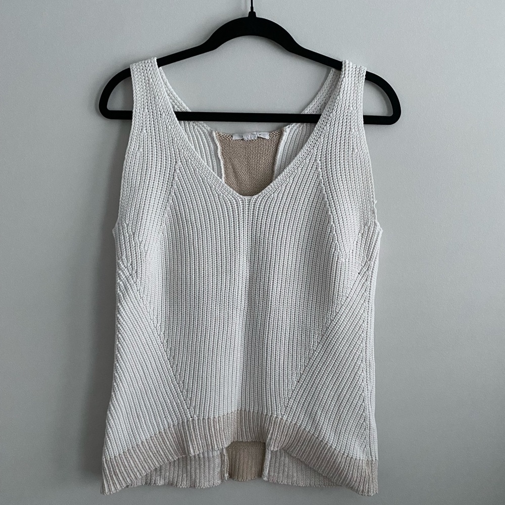 White Knit Sleeveless Top